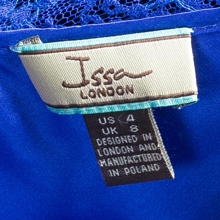 Pre Owned Issa London Blue Lace Dress S
