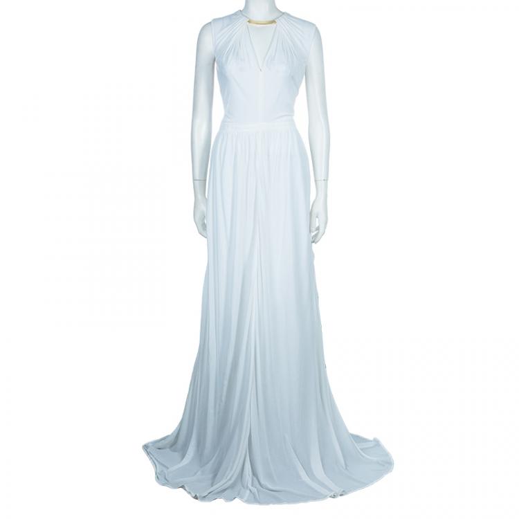 Pre Owned Issa White Metal Detail Maxi Dress M