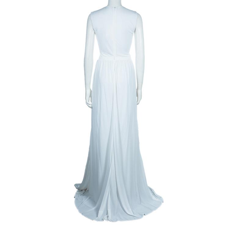 Pre Owned Issa White Metal Detail Maxi Dress M