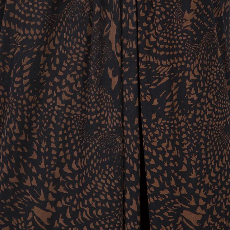 Pre Owned Issa London Brown Long Printed Maxi Dress S