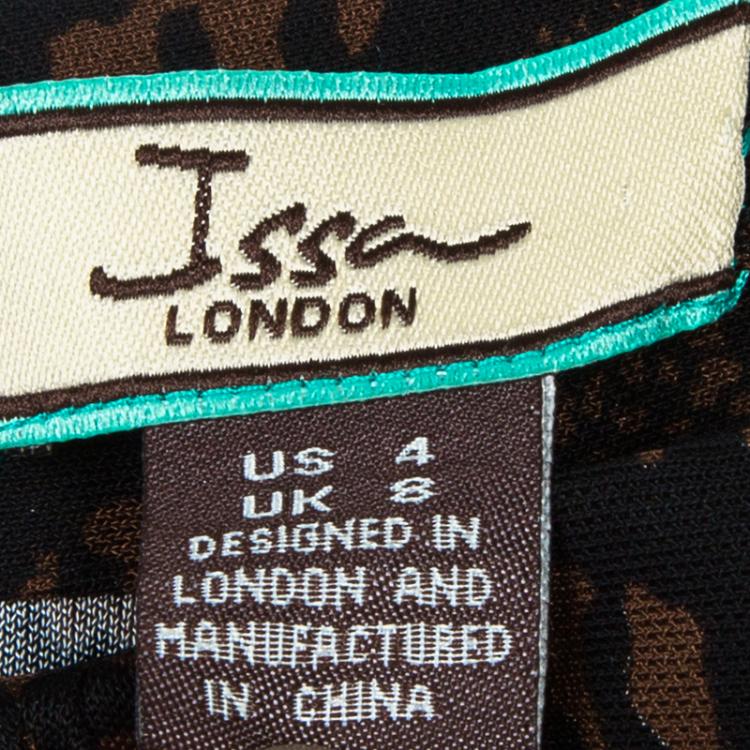 Pre Owned Issa London Brown Long Printed Maxi Dress S