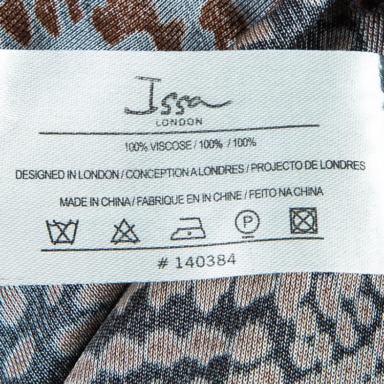 Pre Owned Issa London Brown Long Printed Maxi Dress S