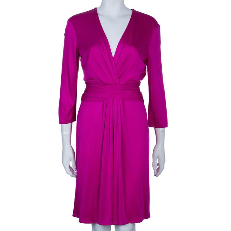 Pre Owned Issa London Pink Draped Dress M