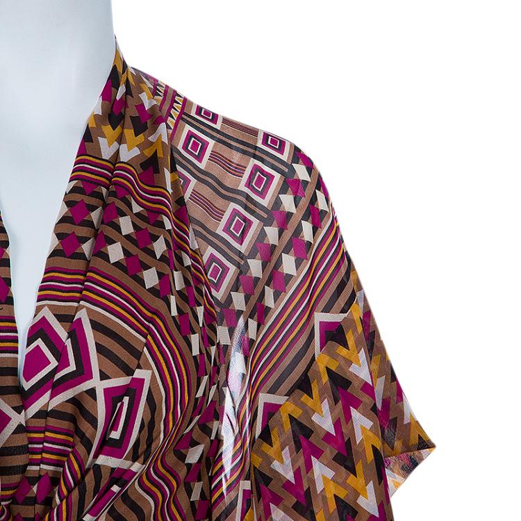 Pre Owned Issa Multicolor Geometric Printed Kaftan M