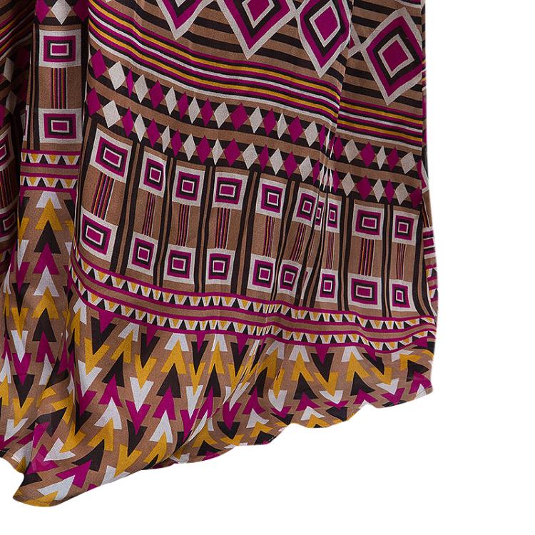 Pre Owned Issa Multicolor Geometric Printed Kaftan M