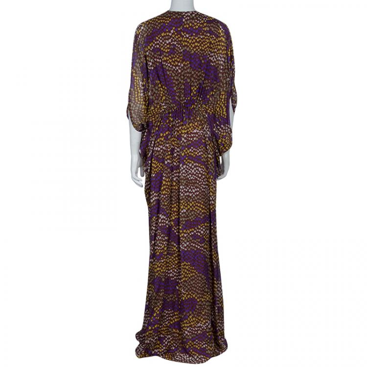 Pre Owned Issa Brown Dotted Maxi Dress M