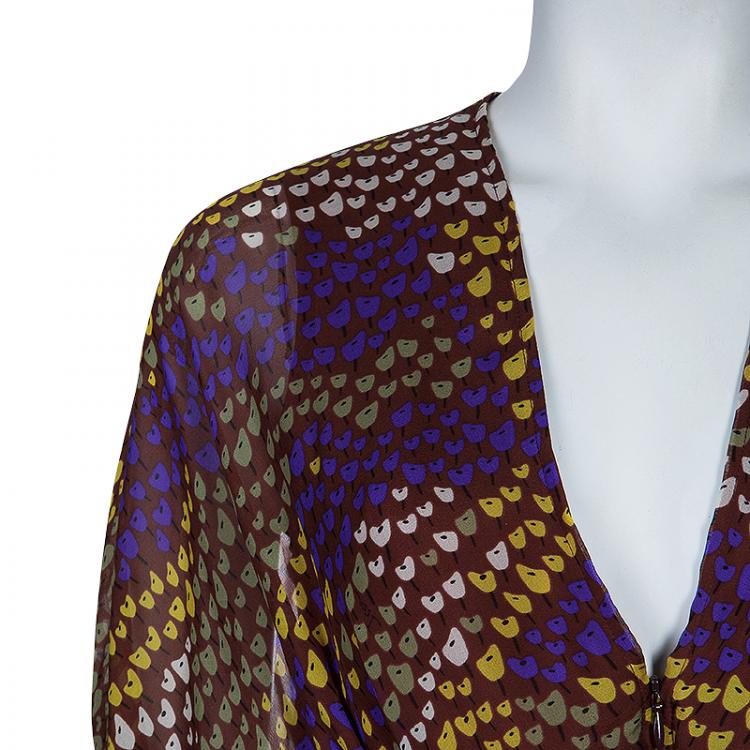 Pre Owned Issa Brown Dotted Maxi Dress M