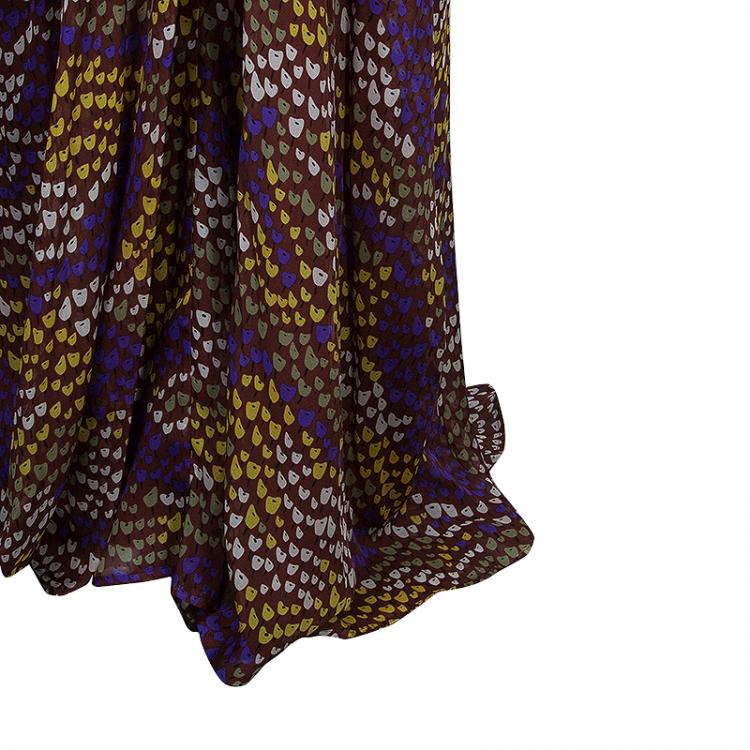Pre Owned Issa Brown Dotted Maxi Dress M