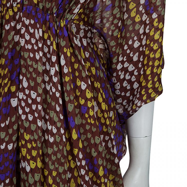 Pre Owned Issa Brown Dotted Maxi Dress M