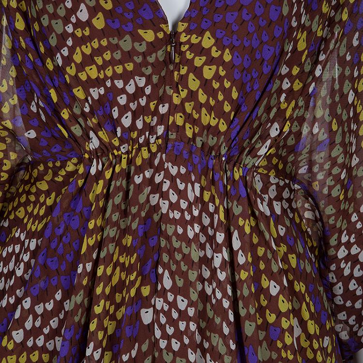 Pre Owned Issa Brown Dotted Maxi Dress M
