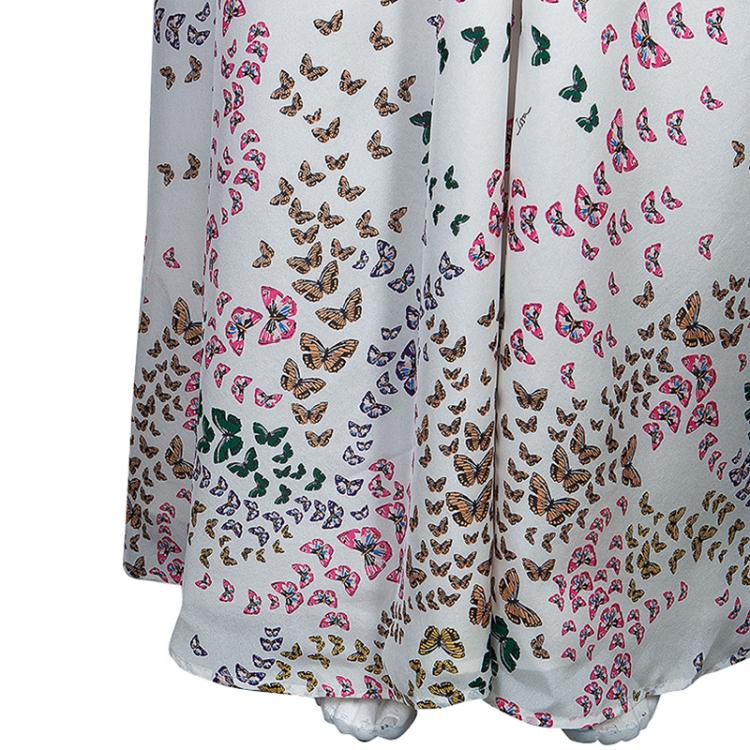 Pre Owned Issa White Printed Kaftan L