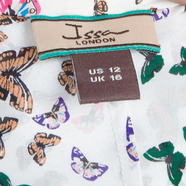 Pre Owned Issa White Printed Kaftan L