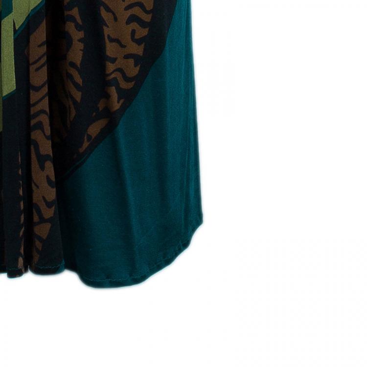 مملوكة مسبقًا Issa Teal Animal Print Silk Jersey Dress M