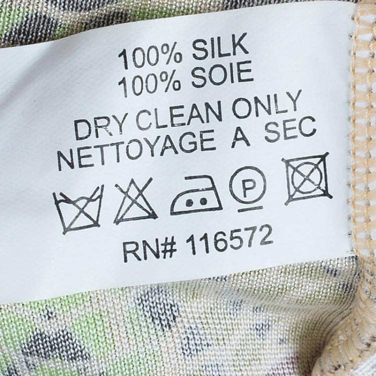 Pre Owned Issa Beige Geometric Silk Jersey Dress M