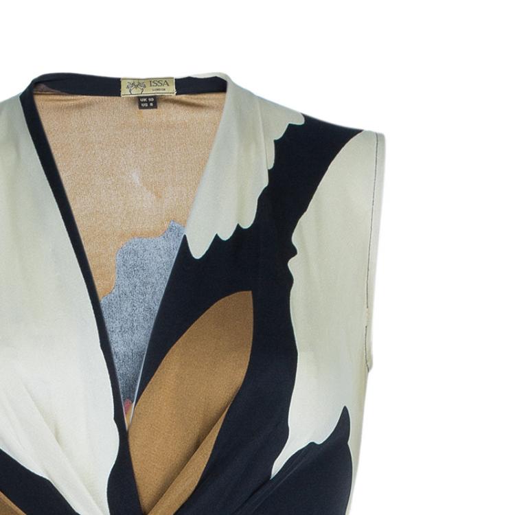 Pre Owned Issa Multicolor Abstract Silk Jersey Maxi Dress M