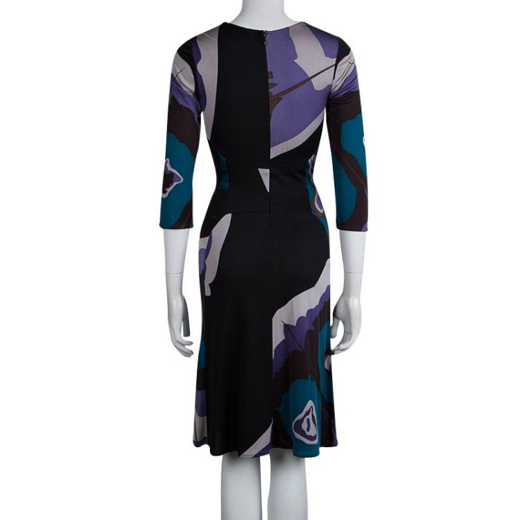 Pre Owned Issa Multicolor Knit Long Sleeve Dress M