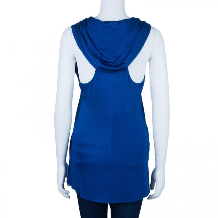 مملوكة مسبقًا Issa Cobalt Hooded Sleeveless Top M