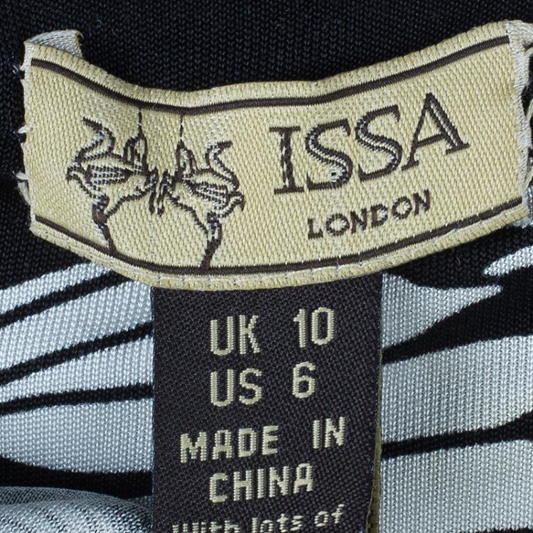 Pre Owned Issa Monochrome Butterfly Print Jersey Maxi Dress M