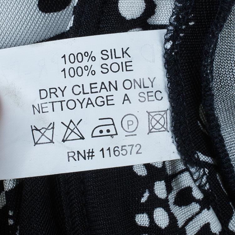 Pre Owned Issa Monochrome Butterfly Print Jersey Maxi Dress M