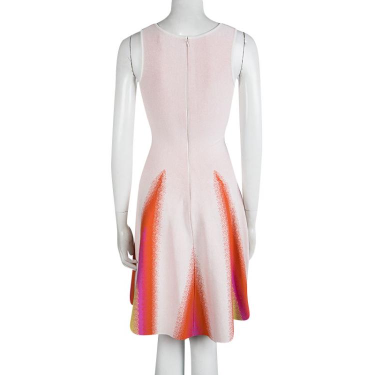 Pre Owned Issa Multicolor Pattern Knit Sleeveless Flared Dress XS