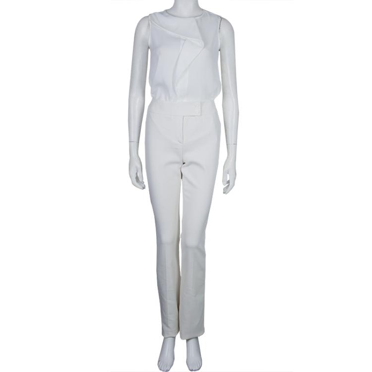 Pre Owned Jason Wu White Cotton Straight Fit Trousers S