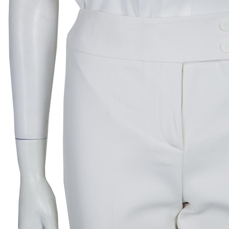 Pre Owned Jason Wu White Cotton Straight Fit Trousers S