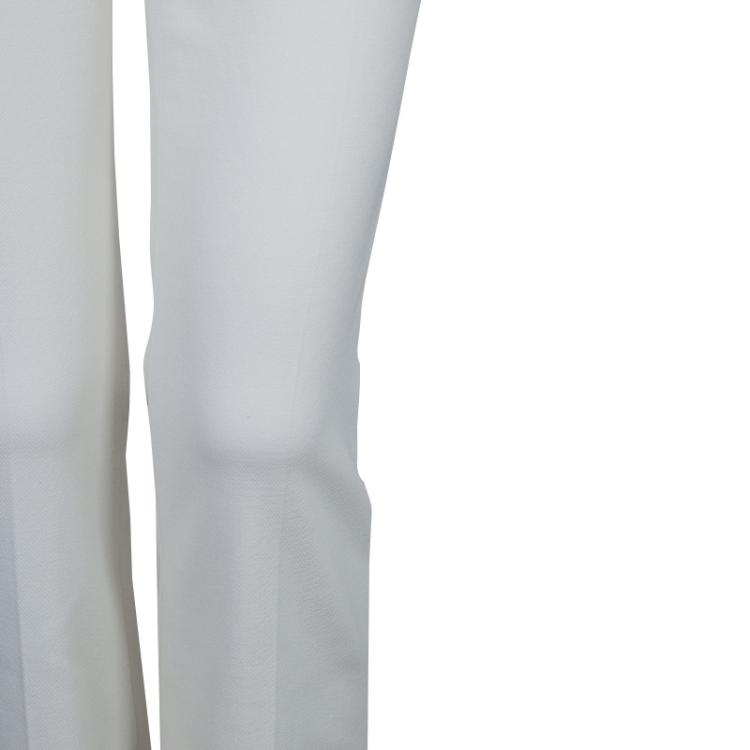 Pre Owned Jason Wu White Cotton Straight Fit Trousers S