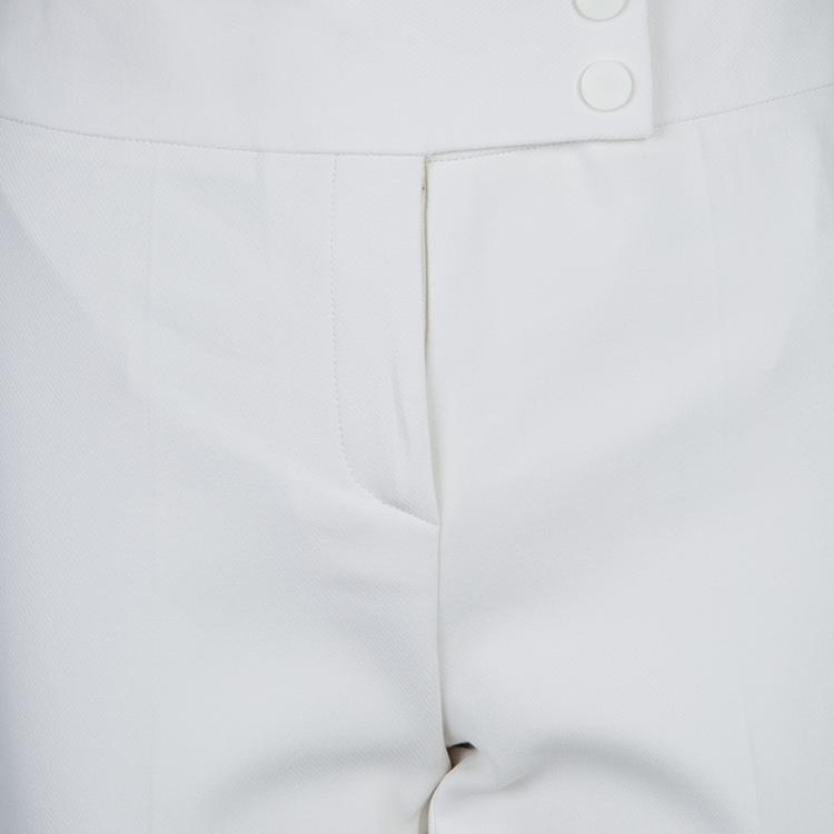 Pre Owned Jason Wu White Cotton Straight Fit Trousers S