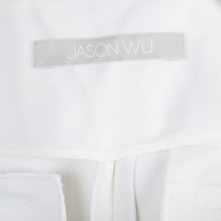 Pre Owned Jason Wu White Cotton Straight Fit Trousers S