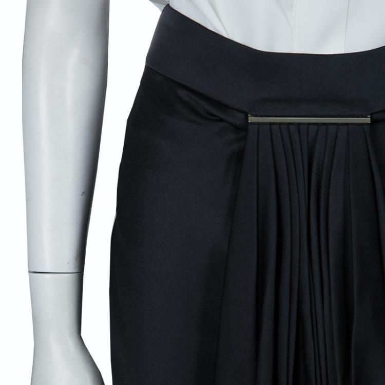Pre Owned Jason Wu Black Pleated Front Midi Skirt M