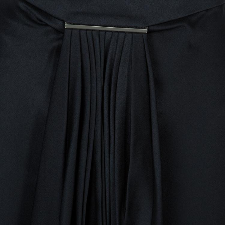 Pre Owned Jason Wu Black Pleated Front Midi Skirt M