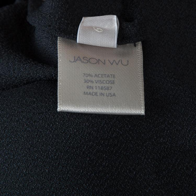 Pre Owned Jason Wu Black Pleated Front Midi Skirt M