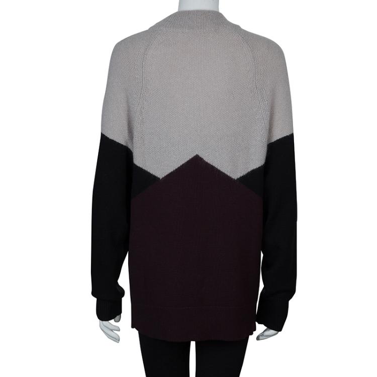 Pre Owned Jason Wu Color Block Knit Sweater L