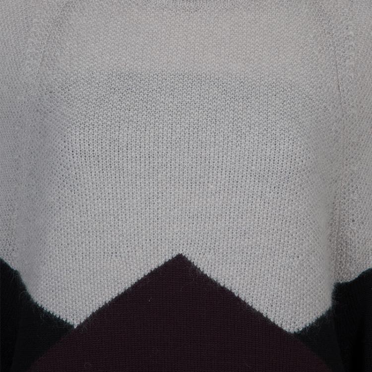 Pre Owned Jason Wu Color Block Knit Sweater L