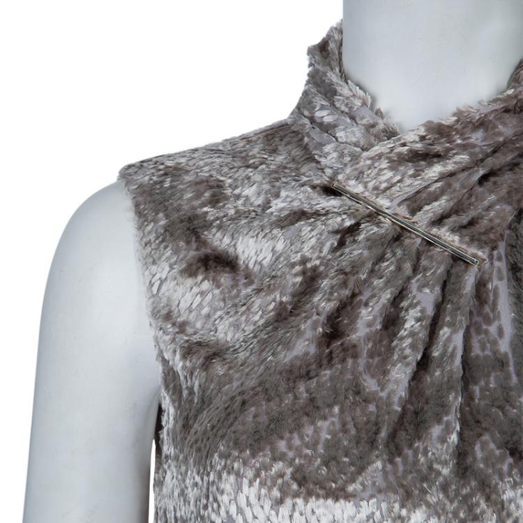 Pre Owned Jason Wu Grey Textured Sleeveless Top M