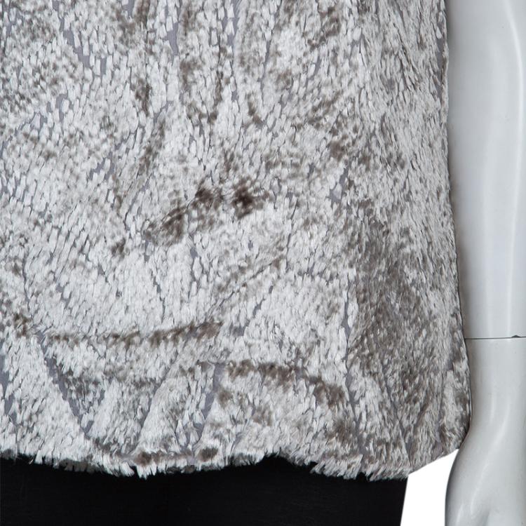 Pre Owned Jason Wu Grey Textured Sleeveless Top M