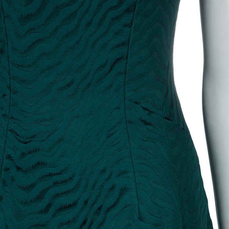 Pre Owned Jason Wu FW14 Evergreen Jacquard Strapless Gown M