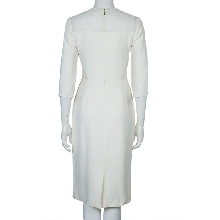 Pre Owned Jason Wu Resort'15 Off White Lace Insert Dress S