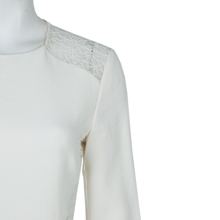 Pre Owned Jason Wu Resort'15 Off White Lace Insert Dress S