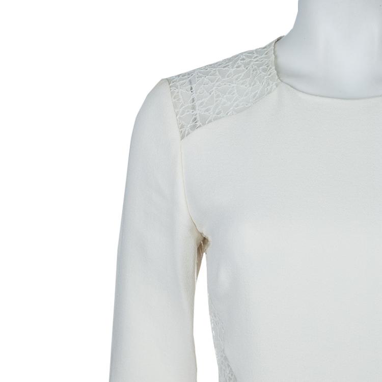 Pre Owned Jason Wu Resort'15 Off White Lace Insert Dress S