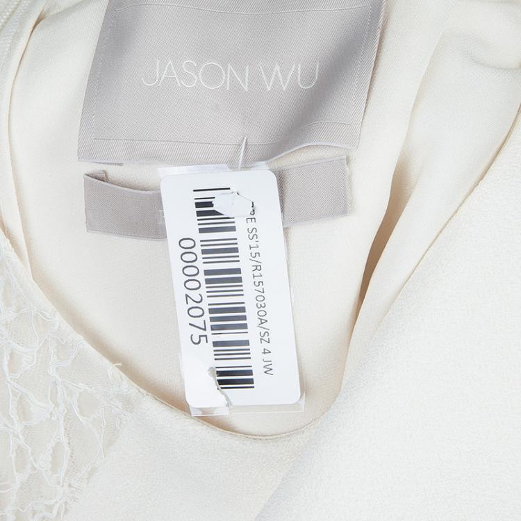 Pre Owned Jason Wu Resort'15 Off White Lace Insert Dress S