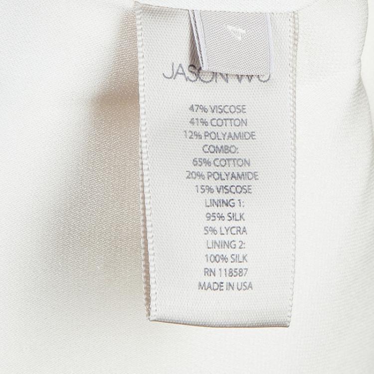 Pre Owned Jason Wu Resort'15 Off White Lace Insert Dress S