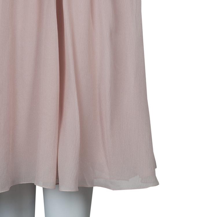 مملوكة مسبقًا Jason Wu Resort'15 Blush Pink Crinkled Chiffon Crossfront Backless Dress S