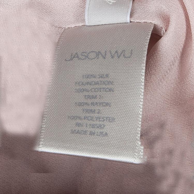 مملوكة مسبقًا Jason Wu Resort'15 Blush Pink Crinkled Chiffon Crossfront Backless Dress S