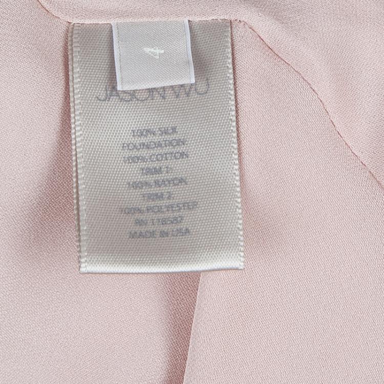 مملوكة مسبقًا Jason Wu Resort'15 Blush Pink Crinkled Chiffon Crossfront Backless Dress S