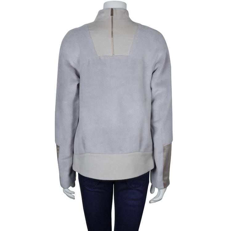 Pre Owned Jason Wu Pastel Grey Wool Top M