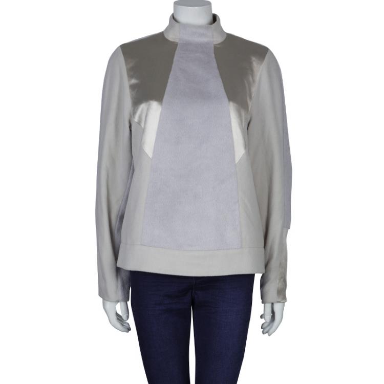 Pre Owned Jason Wu Pastel Grey Wool Top S