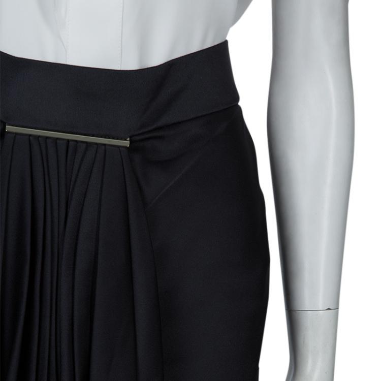 Pre Owned Jason Wu Black Pleated Front Midi Skirt  M