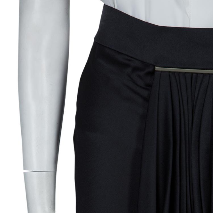 Pre Owned Jason Wu Black Pleated Front Midi Skirt  M