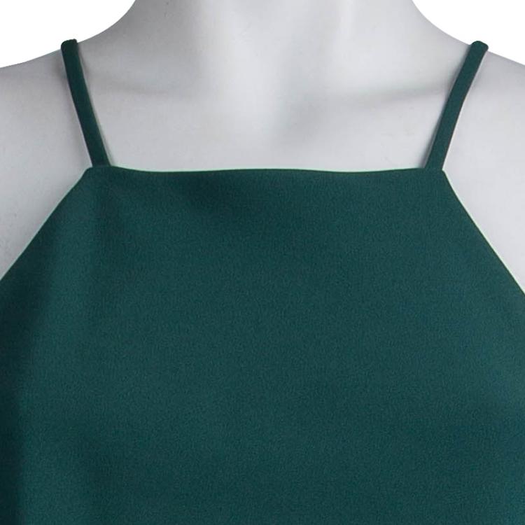 Pre Owned Jason Wu Green Sleeveless Tiered Dress S